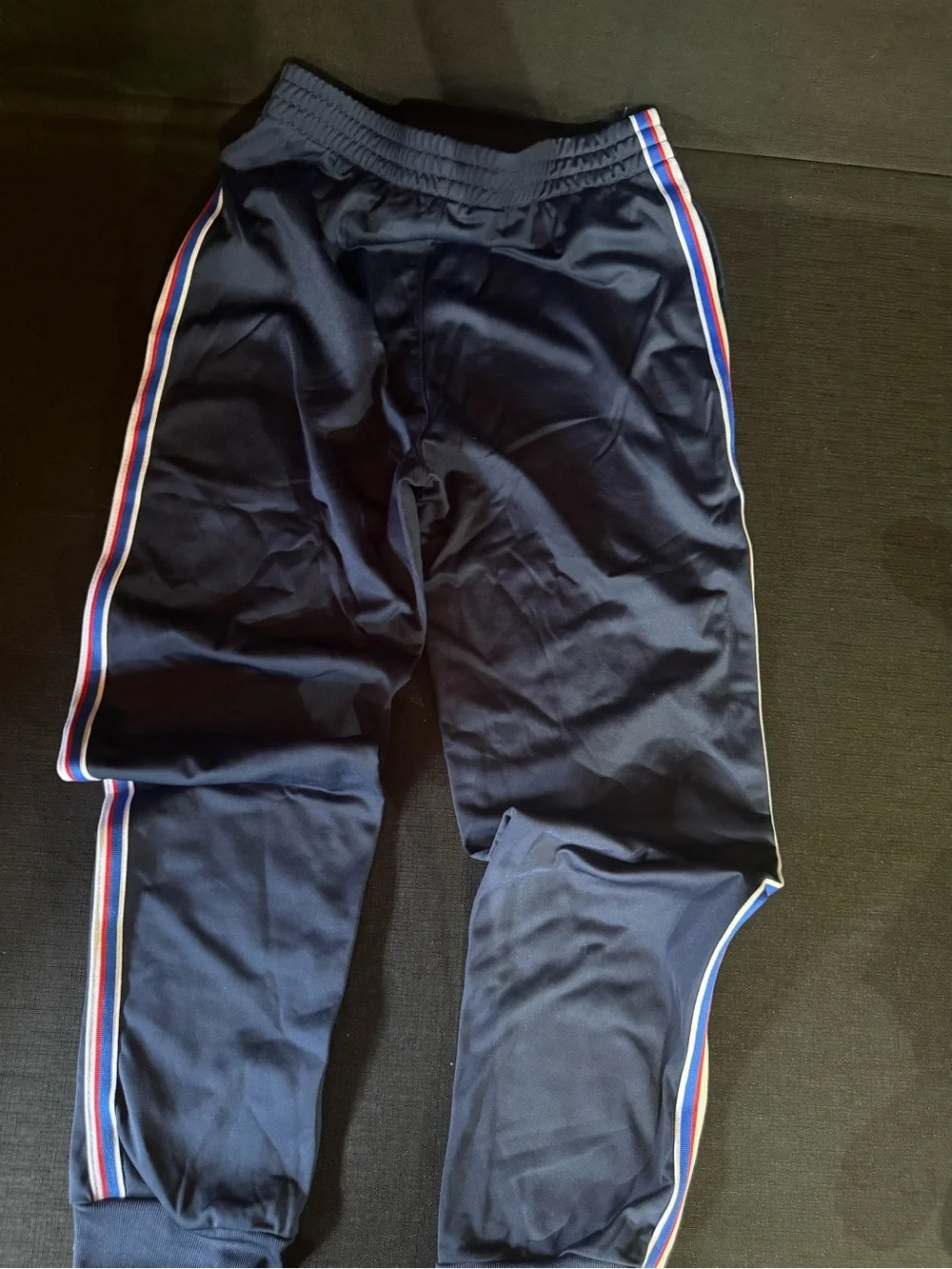 Champion Navy Joggers with White Script and Red Logo Detail